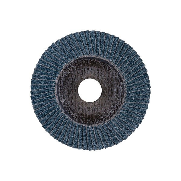 4-1/2 X 5/8-11 Thd. POLIFANÂ® Flap Disc - Z SG POWER STEELOX, Zirconia, 120 Grit, Conical